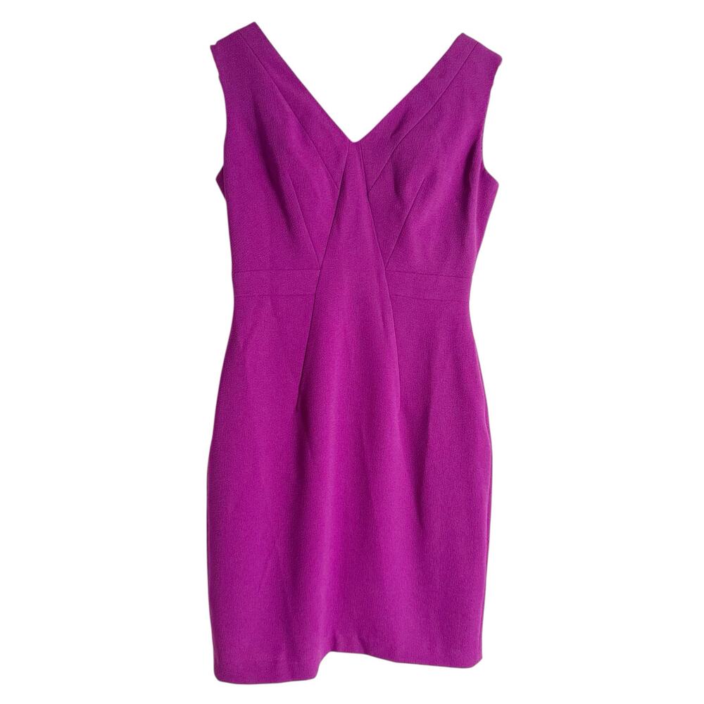 Adrianna Papell Magenta Sleeveless V-Neck Cocktail Sheath Mini Dress 2 Petite